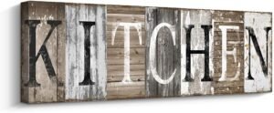 Pinetree Art Rustic Farmhouse Kitchen Wall Decor Canvas Prints Kitchen Signs Wall Decor (With Solid Wood Inner Frame)