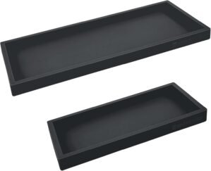 Spacewiser Countertop and Vanity Tray – 2 PC (11” and 7”) Shatterproof Silicone Kitchen and Bathroom Trays for Counter, Kitchen Soap Dispenser Tray, Vanity Trays for Bathroom, Perfume Key Tray