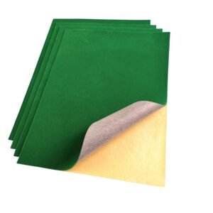 4 Pcs Self Adhesive Velvet Sheet, Self-Adhesive Flannel Fabric for Jewelry Box Lint Lining(4, Emerald)