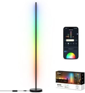NEEWER NF04 Smart LED Floor Lamp NEW Version, 1000lm RGBW Corner Light Compatible with Google Alexa, APP/AI Design/Music Sync/16 Million Color Living Room Bedroom Home Decor Ambient Lighting
