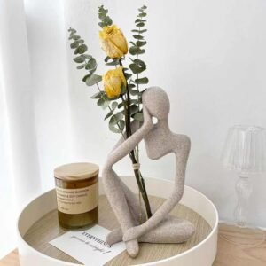 Thinker Statues And Sculptures, Sandstone Resin Thinker Statue Ornaments, Abstract Style Sculptures, Housewarming Gifts, Housewarming Decorations, Living Room Dining Desk Decorations (Right, Small)