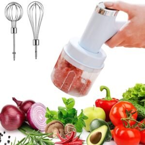 Powerful Multi-Function Electric Vegetable Chopper/Mini Food Processor/Food Slicer/Electric Egg Beater/Whisk/Hand Mixer Handheld Your Kitchen’s Trusted Helper