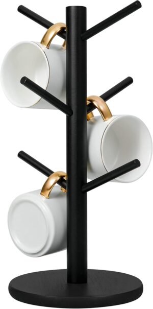 MyLifeUNIT Mug Holder Tree, Coffee Cup Holder with 6 Hooks (Black) | MyLifeUNIT