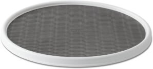 Copco 18-Inch Lazy Susan Turntable Organizer, Non-Skid Pantry or Cabinet Spinner for Spices, Condiments, and Bottles, Durable White/ Gray Design