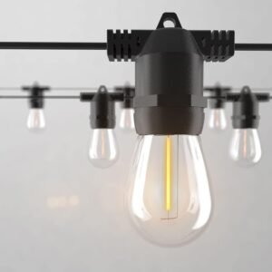 108FT (27FT*4) LED Outdoor String Light Waterproof Terrace Light, S14 Shatterproof Replaceable Bulb (4 Spare Bulbs), Connectable (Maximum 918FT) Edison Vintage Backyard, Porch, Deck Lights