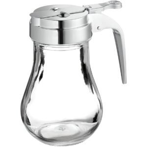 OCS Parts Syrup Dispenser with Lid and Dispensing Thumb Lever | Commercial Grade Liquid Dispensers for Home and Commercial Kitchens