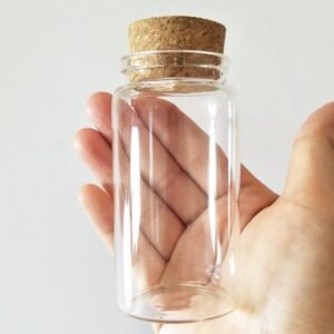 3pcs 100ml Small Glass Bottles Vials Jars Glass with Cork Stopper Storage Bottle 100ml 47x90mm(1.85×3.54inch)