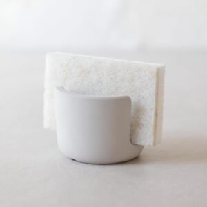 Selegna Diatomite Stoneware Sponge Holder & Sink Caddy, Drying Stone Kitchen Sink Organizer for Counter, Water-Absorbing Diatomaceous Earth Sponge Tray for Kitchen & Bathroom Countertop