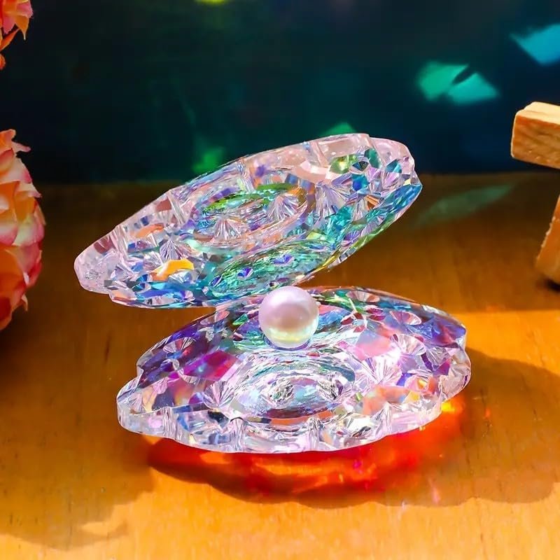 Colorful Crystal Glass Shell Figurine Collectible for Home Decor, Wedding, Birthday, Housewarming Gift