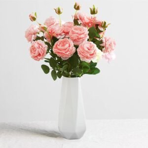 Ceramic Vase, 7.4 Inch for Pampas Calla Lily Tulip, Flower Vase Minimalism Style for Modern Table Shelf Home Decor, Fit for Housewarming, Weddings, Birthday, Christmas, Thanksgiving, New Year