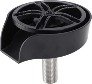 TOPINCN Automatic Glass Rinser, Kitchen Sink Cup Washer Stainless Steel Cup Cleaner Rinser Sink Attachment, Cup Washer for Kitchen Sink (Black Basin US Type 9/16 Hose)