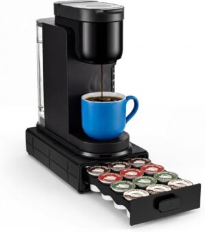 EVERIE Coffee Pod Organizer Drawer for Keurig K-Cup Pods, Holds 18 Pods – Compact, Easy-Access Design with Smooth Glide, Ideal for Small Spaces and Coffee Machines