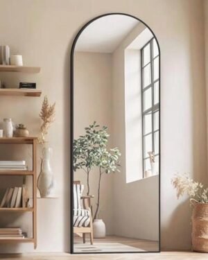 58″x19″Floor Mirror Full Length,Arched Full Length Mirror with Stand,Full Body Mirror,Hanging or Large Leaning for Bedroom Living Room Black