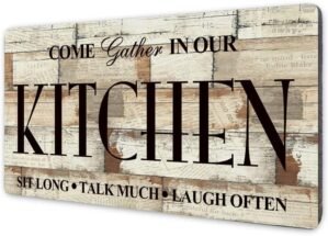 Kitchen Signs Farmhouse Kitchen Wall Decor Rustic Kitchen Wall Art-Come Gather in Our Kitchen-Kitchen Signs Wall Decor Size 16″x8″