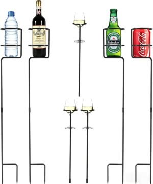Urban Deco Heavy Duty Drink Holder Set of 7, Outdoor Yard Drink Holder Stakes, 4 Packs Plus Extra 3