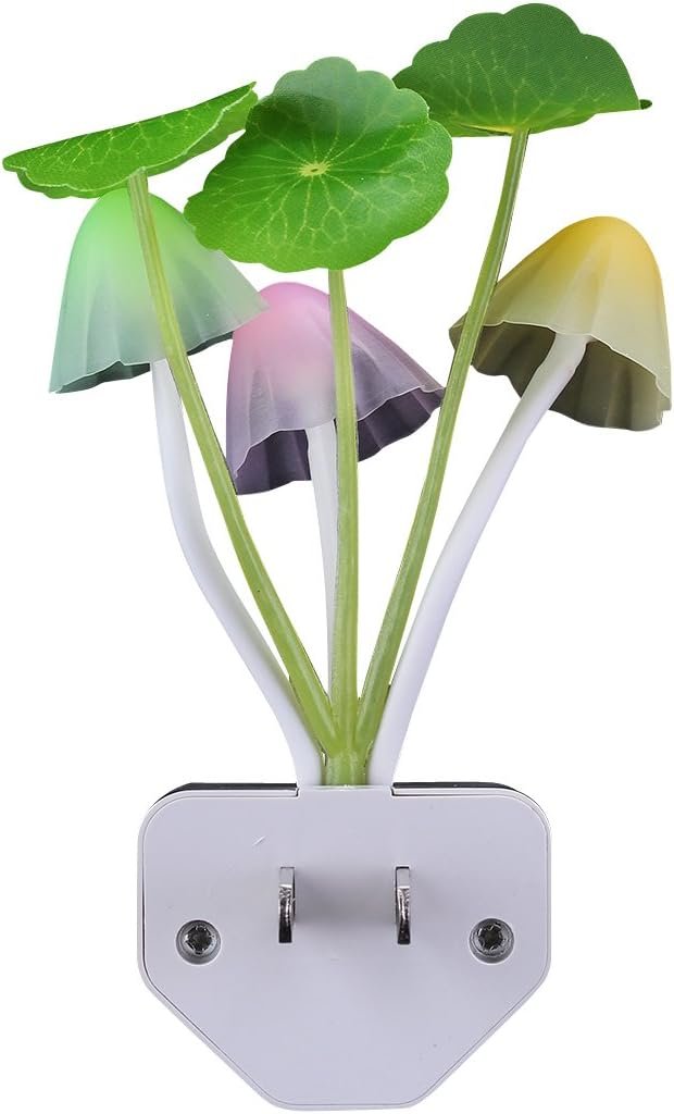 Rienar Sensor Led Night Light, Color Changing Plug-in LED Mushroom Dream Bed Lamp