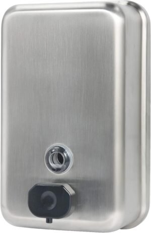 Stardrix Heavy Duty Stainless Steel Wall Mount Soap Dispenser, 1100ml/37oz, with Corrosion Proof Lining and Anti-Leak Pump for Commercial & Home Bathroom Kitchen(Vertical)