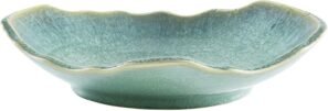 Large Ceramic Decorative Bowl, 12″ Green Reactive Glaze Centerpiece Bowl, Modern Coffee Table Decor, Entryway Catchall Key Bowl, Decorative Fruit Bowl for Dining Table Living Room (12”)