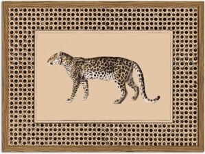 Vintage Leopard Wall Art Cheetah Safari Wall Decor Paintings, Wildlife Animal Poster Canvas Prints Aesthetic for Living Room Bedroom 12×16 inch Wood Framed