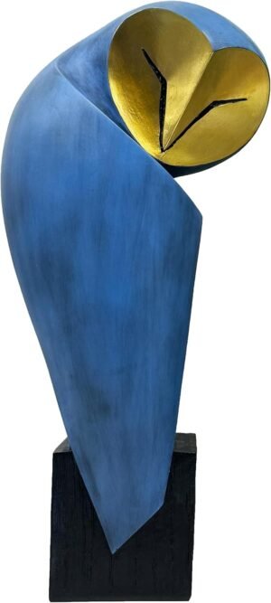 Mid-Century Modern 15 Inch Resin Owl Sculpture – Handmade Vintage Home Decor Statue for Bookshelves, Office Desk, Mantel & Collector Display