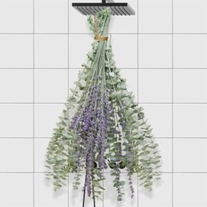 Glicrili 68 PCS Dried Eucalyptus Stems & Lavender Flowers Bundle for Shower,17” Natural Real Live Eucalyptus Leaves & Aromatic Lavender Shower Plant, Mother’s Day, Home Decoration,Fragrance