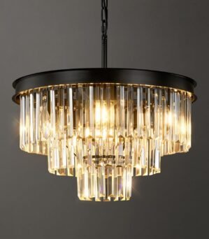 Black Crystal Chandeliers For Dining Room: 20″ Modern Luxury Chandelier For Bedroom – Round Crystals Ceiling Pendant Lighting Fixtures For Living Room Entryway Kitchen Over Table Island Foyer 9 Light
