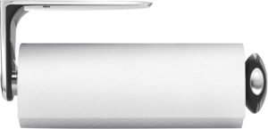 simplehuman Wall Mount Paper Towel Holder, Under-Cabinet or Wall Mounted Rack, Horizontal or Vertical Install, One-Handed Tear with Tension Spring, Quick-Release Knob, Brushed Stainless Steel