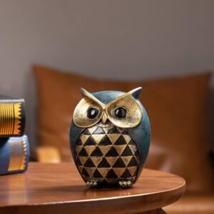 Leekung Owl Statue Home Decor – Owl Figurines for Bookshelf, Bedroom, Living Room, Office & TV Stand Decorations – Animal Sculptures Gift for Bird Lovers