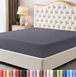 Utopia Bedding Twin Fitted Sheet – Bottom Sheet – Deep Pocket – Soft Microfiber – Shrinkage and Fade Resistant – Easy Care -1 Fitted Sheet Only (Grey)