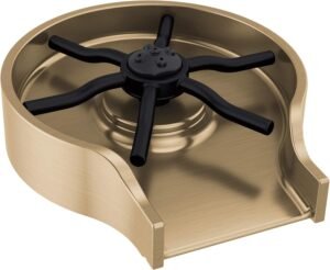 Delta Brushed Gold Metal Glass Rinser for Kitchen Sink, Cup Washer for Sink, Bottle Washer, Champagne Bronze GR250-CZ