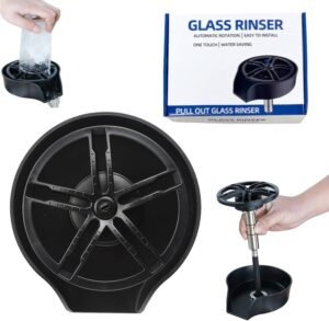 Glass Rinser for Kitchen Sink Glass Rinser with Pull-Out Spray High Pressure 360° Rotating Faucet Glass Rinser Cup Cleaner Bottle Washer for Bar Cafe Sink
