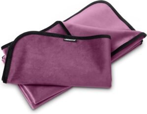 Liberator Fascinator Throw – Moisture-Proof Sensual Blanket Bundle, Regular and Mini Two Pack, Microvelvet Aubergine