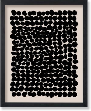 Poster Master Modern Abstract Poster – Black Pebbles Print – Abstract Circles & Mid Century Modern Art – Illustration & Minimal Art – Living Room or Office Decor – 8×10 UNFRAMED