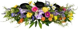 26 Inch Spring Summer Centerpiece with 3 Candle Holders Floral Table Centerpiece with Daisies and Wildflowers for Dining Table Mantel Wall and Farmhouse Table Decoration