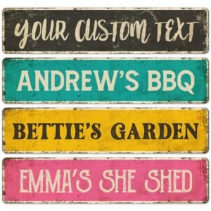 Custom Rustic Sign, Personalized Decor Street and Gift, 4×18 Inches, ACM, Fade Resistant, Made in USA
