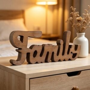 Farmhouse Family Sign for Shelf 15 inches, Wall Hanging Rustic Distressed Wooden Family Signs for Home Decor, Handmade Christmas Signs Fireplace Mantel Decor for Living Room Tabletop