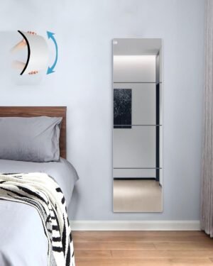 Wall Mirrors for Bedroom Door,Unbreakable Full Length Wall Mirrors Tiles,shatterproof Mirror for Kids 4 Pack 10″ x10,Workout for Home Gym Body,Closet Mirror Wall Home Gym