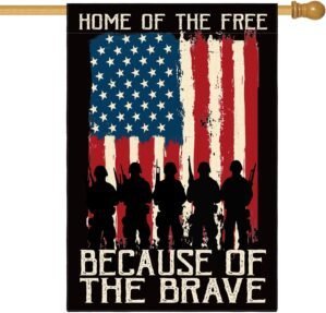 AVOIN colorlife Memorial Day Patriotic House Flag 28×40 Inch Double Sided, Veteran USA flag 4th of July Independence Day Yard Outdoor Flag