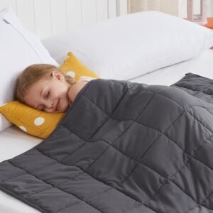 CuteKing Weighted Blanket (7lbs, 40″x 60″, Grey) Heavy Blanket for 60-80lbs, Weighted Blanket for Cooling & Heating with Premium Glass Beads, Thick Blanket All-Season