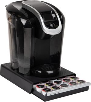 Mind Reader Single Serve Coffee Pod Drawer, 30 Pod Capacity, Countertop Organizer, 10.5″L x 12.75″W x 2.5″H, Black