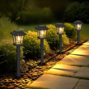 Sparkblaze 16 Pack Solar Pathway Lights Outdoor, LED Solar Yard Lights Dusk to Dawn Solar Garden Lights for Lawn, Walkway, Path & Landscape Lighting. (16, Warm White)