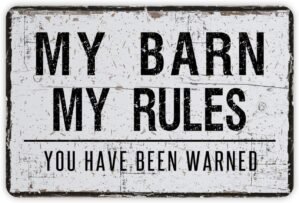 Vintage Style My Barn My Rules Metal Sign Vintage Wall Decor Metal Sign 8″ x 12″,24ja03sbB15