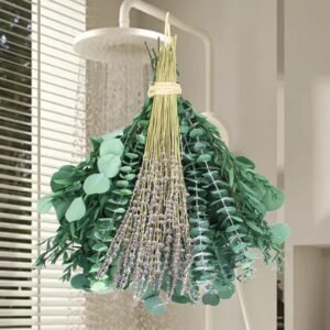 Shower Plant, 67 Stems Dried Eucalyptus and Lavender Bundle for Shower Hanging, Bathroom & Home Décor