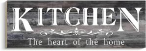 COLOR VALLEY ART Wooden Kitchen Sign, Wall Decor Accessories for Cocina, Grey Decoration for Above Cabinets