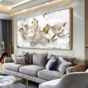 Wall Art Leaf Modern Botanical Artwork Canvas Painting for Living Room Bedroom Dining Room Home Office Decor 20″x40″ with Framed
