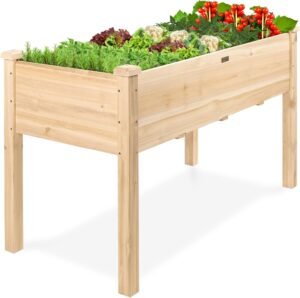 Best Choice Products 48 x 24 x 30 Inches Raised Garden Bed, Elevated Wood Planter Box Stand for Backyard, Patio, Balcony with Bed Liner, 200 Pound Capacity – Natural
