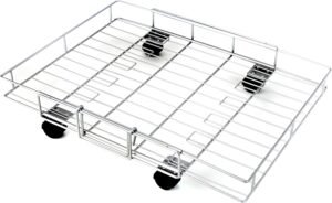MSR Imports Expandable Rolling Metal Storage Basket-Home and Kitchen Storage Solution,Silver