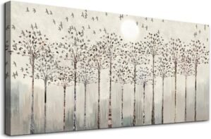 Canvas Wall Art For Living Room Trees And Birds Abstract Paintings Kitchen Wall Decor Office Canvas Prints Artworks Pictures Wall Decorations For Bedroom,Large Size Fashion Modern Home Decoration