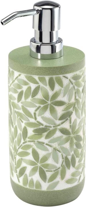 Avanti Linens – Lotion Pump/Soap Dispenser, Resin Countertop Accessories, Guest Bathroom Essentials (Stratford Collection, Green)