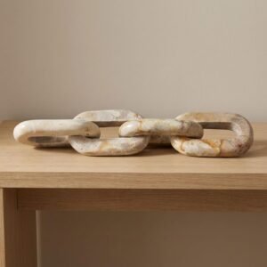 Marble Sculpture Decorative Object – Accessories for Room Styling, for Shelf, Tabletop, and Console Placement, Modern Sculpture Accent for Layered Home Decor Vignettes – 3″, Ivory